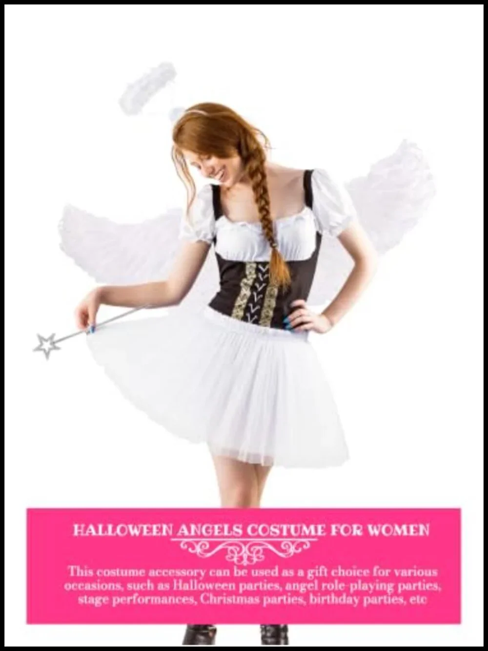 8pcs Angel Costume Set Satin Robe Feather Wings Halo Headband Wand Tutu Skirt